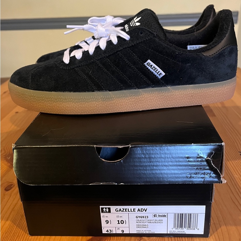Adidas Gazelle ADV Black/Gum 9.5 Men's